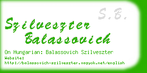 szilveszter balassovich business card